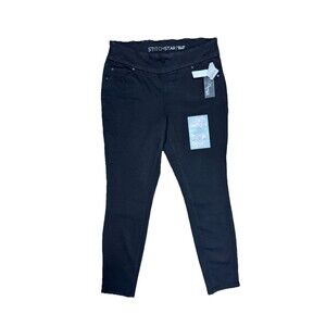 NWT Stitch Star Black Jeans Mid Rise Skinny Stretch Pull On Jeggings 1X